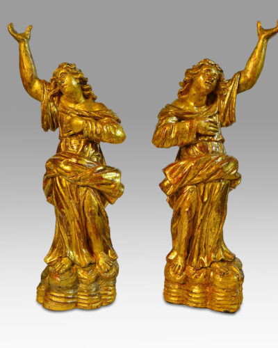A pair of German baroque Angel sculptures