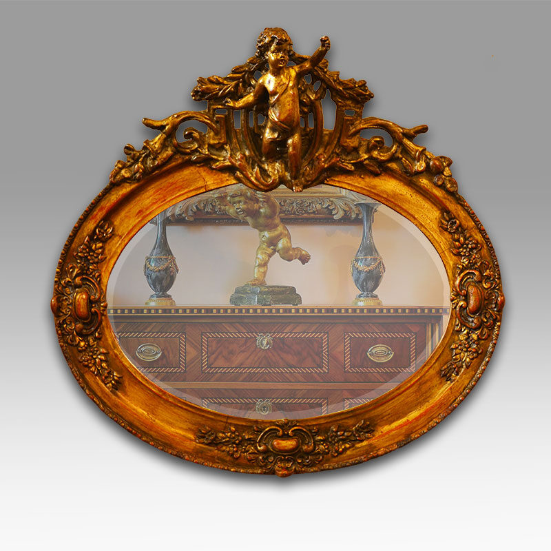 A French Napoleon III giltwood mirror