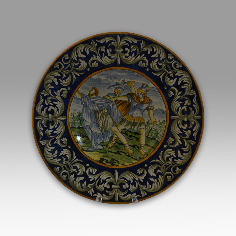 An Italian polychrome maiolica plate